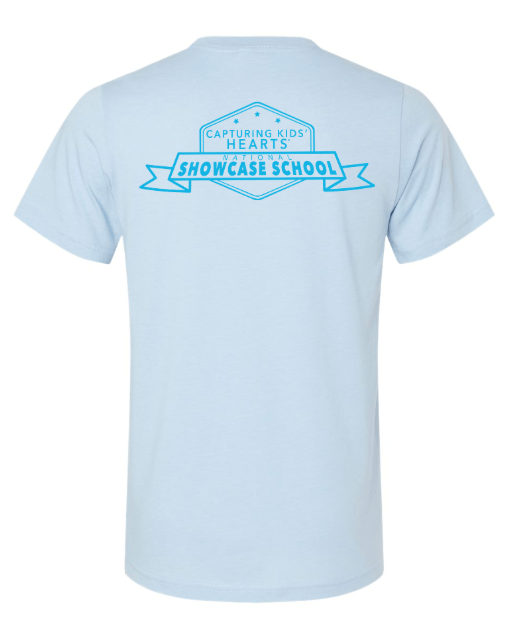 Custom Printed Apparel | Oakwood Elementary CKH - Unisex T-Shirt (White/ Baby Blue / Black) - Oakwood CKH - 18237