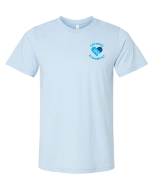 Custom Printed Apparel | Oakwood Elementary CKH - Unisex T-Shirt (White/ Baby Blue / Black) - Oakwood CKH - 18237