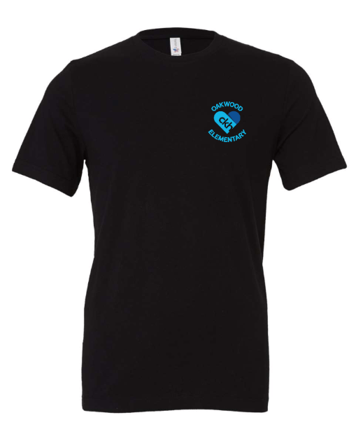 Custom Printed Apparel | Oakwood Elementary CKH - Unisex T-Shirt (White/ Baby Blue / Black) - Oakwood CKH - 18237