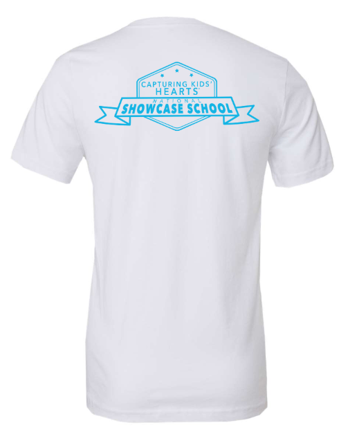 Custom Printed Apparel | Oakwood Elementary CKH - Unisex T-Shirt (White/ Baby Blue / Black) - Oakwood CKH - 18237