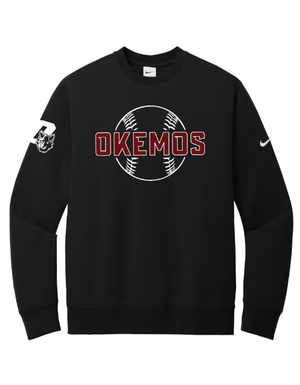 Custom Apparel - Screen Printing - OHS Baseball 2025 - Round 2 - Nike Fleece Crewneck Sweatshirt **Personalization Optional** - OHS Baseball 2025 - Round 2 - 17443