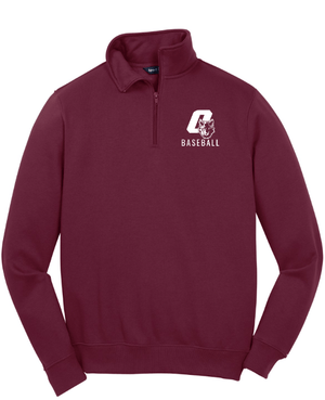 Custom Apparel - Screen Printing - OHS Baseball 2025 - Round 2 - Quarter Zip Sweatshirt (Black / Maroon) - OHS Baseball 2025 - Round 2 - 17443