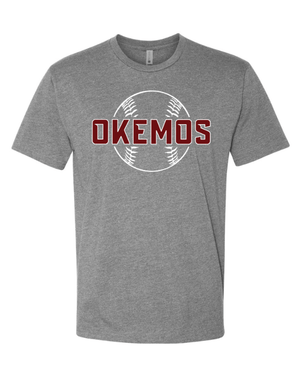 Custom Apparel - Screen Printing - OHS Baseball 2025 - Round 2 - Unisex T-Shirt (Grey / Columbia Blue) **Personalization Optional** - OHS Baseball 2025 - Round 2 - 17443