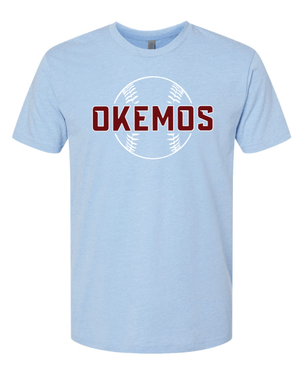 Custom Apparel - Screen Printing - OHS Baseball 2025 - Round 2 - Unisex T-Shirt (Grey / Columbia Blue) **Personalization Optional** - OHS Baseball 2025 - Round 2 - 17443