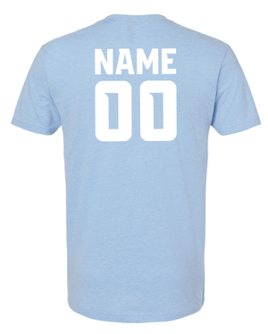 Custom Apparel - Screen Printing - OHS Baseball 2025 - Round 2 - Unisex T-Shirt (Grey / Columbia Blue) **Personalization Optional** - OHS Baseball 2025 - Round 2 - 17443