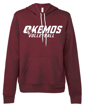 Custom Printed Apparel | OHS Volleyball - Unisex Fleece Hoodie (Maroon / Black) Personalization Optional - OHS Volleyball - 18261