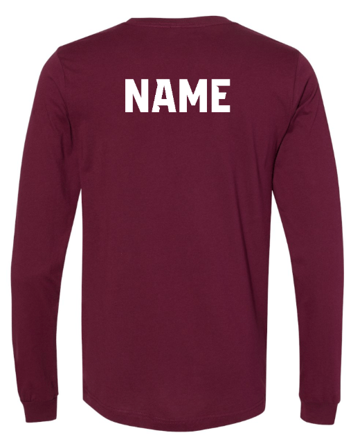 Custom Printed Apparel | OHS Volleyball - Unisex Long Sleeve T-Shirt (Maroon / Baby Blue) Personalization Optional - OHS Volleyball - 18261