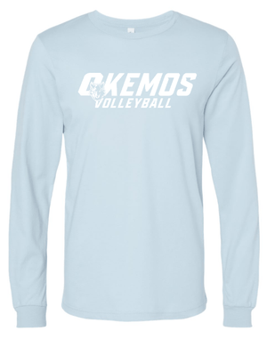 Custom Printed Apparel | OHS Volleyball - Unisex Long Sleeve T-Shirt (Maroon / Baby Blue) Personalization Optional - OHS Volleyball - 18261