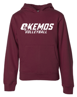 Custom Printed Apparel | OHS Volleyball - Youth Midweight Hoodie (Black / Maroon) Personalization Optional - OHS Volleyball - 18261