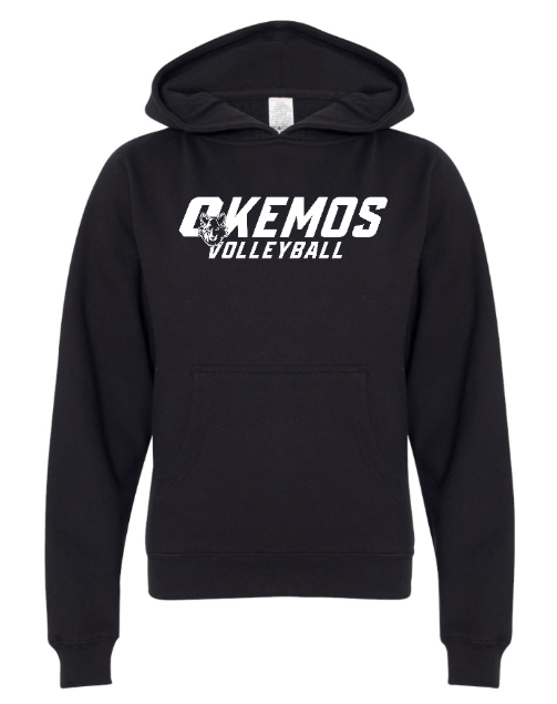 Custom Printed Apparel | OHS Volleyball - Youth Midweight Hoodie (Black / Maroon) Personalization Optional - OHS Volleyball - 18261