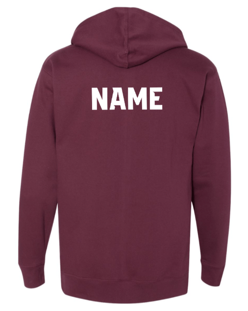 Custom Printed Apparel | OHS Volleyball - Youth Midweight Hoodie (Black / Maroon) Personalization Optional - OHS Volleyball - 18261
