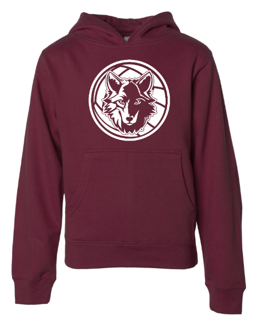 Custom Printed Apparel | OHS Volleyball - Youth Midweight Hoodie (Black / Maroon) Personalization Optional - OHS Volleyball - 18261