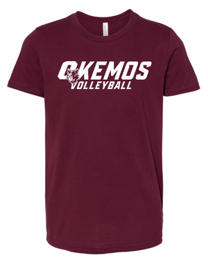 Custom Printed Apparel | OHS Volleyball - Youth T-Shirt (Maroon / Black) Personalization Optional - OHS Volleyball - 18261