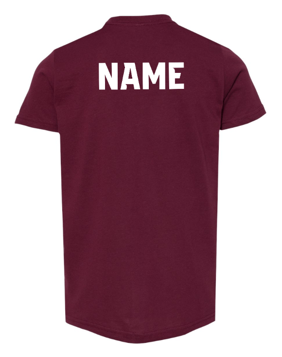 Custom Printed Apparel | OHS Volleyball - Youth T-Shirt (Maroon / Black) Personalization Optional - OHS Volleyball - 18261