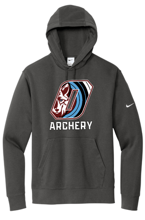 Custom Apparel - Screen Printing - Okemos Archery 2025 - Nike Club Fleece Sleeve Swoosh Pullover Hoodie - Okemos Archery 2025 - 17133
