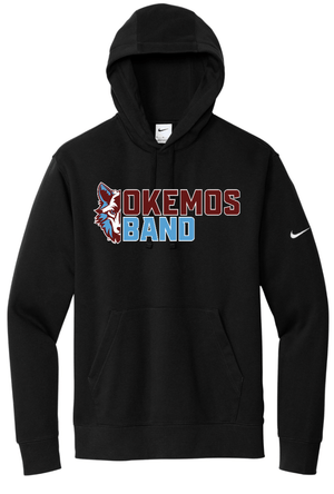 Custom Printed Apparel | Okemos Band Fall 2025 - Adult Nike Pullover Hoodie (Black/Dark Grey Heather) - Okemos Band Fall 2025 - 18401