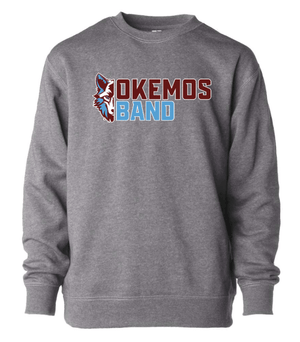 Custom Printed Apparel | Okemos Band Fall 2025 - Youth Crewneck Sweatshirt (Grey/Black) - Okemos Band Fall 2025 - 18401