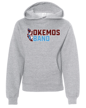 Custom Printed Apparel | Okemos Band Fall 2025 - Youth Hooded Sweatshirt (Maroon/Heather Grey) - Okemos Band Fall 2025 - 18401