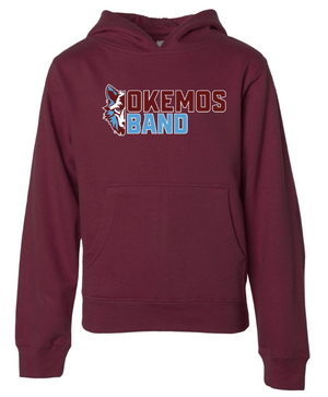 Custom Printed Apparel | Okemos Band Fall 2025 - Youth Hooded Sweatshirt (Maroon/Heather Grey) - Okemos Band Fall 2025 - 18401