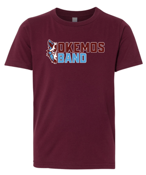 Custom Printed Apparel | Okemos Band Fall 2025 - Youth T-Shirt (Maroon/Heather Grey) - Okemos Band Fall 2025 - 18401