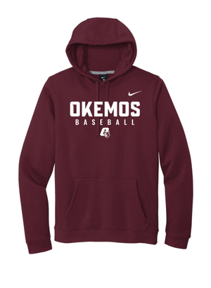 Custom Apparel - Screen Printing - Okemos Baseball - Nike Adult Unisex Maroon Hoodie - Okemos Spring Break Trip Round 2 - 15476