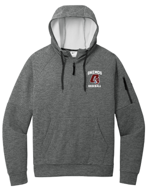 Custom Apparel - Screen Printing - Okemos Baseball Spring Trip - Nike Adult 1/4 Zip Fleece Hoodie - Okemos Baseball Round 1 Spring Trip - 15448