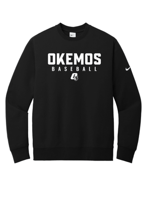 Custom Apparel - Screen Printing - Okemos Baseball Spring Trip - Nike Adult Crewneck - Okemos Baseball Round 1 Spring Trip - 15448