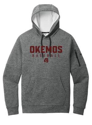 Custom Apparel - Screen Printing - Okemos Baseball Spring Trip - Nike Adult Unisex Hooded Sweatshirt - Okemos Baseball Round 1 Spring Trip - 15448