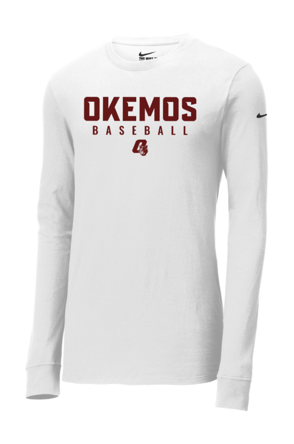 Custom Apparel - Screen Printing - Okemos Baseball Spring Trip - Nike Adult Unisex Long Sleeve T-Shirt - Okemos Baseball Round 1 Spring Trip - 15448