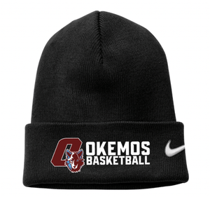 Custom Printed Apparel | Okemos Basketball 2025 | Adult Nike Black Cuffed Beanie "Logo Horizontal Design" - Okemos Basketball 25 - 18701