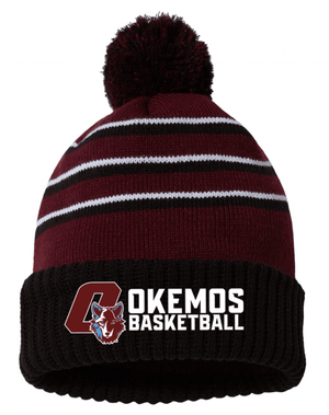 Custom Printed Apparel | Okemos Basketball 2025 | Adult Pom Cuffed Beanie - Okemos Basketball 25 - 18701