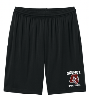 Custom Printed Apparel | Okemos Basketball 2025 | Adult Unisex Black 7" Pocketed Short "Logo Badge Design" - Okemos Basketball 25 - 18701