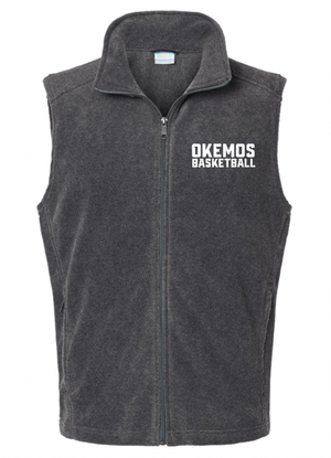 Custom Printed Apparel | Okemos Basketball 2025 | Adult Unisex Fleece Vest "Text Badge Design" - Okemos Basketball 25 - 18701