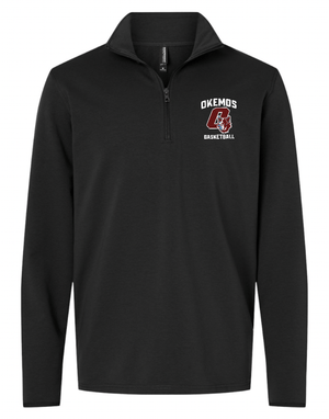 Custom Printed Apparel | Okemos Basketball 2025 | Mens Performance Quarter Zip "Badge Logo Design" (Black/Smoke) (PERSONALIZATION OPTIONAL) - Okemos Basketball 25 - 18701