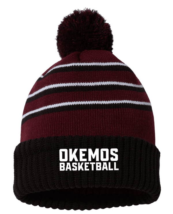 Custom Apparel - Screen Printing - Okemos Boys Basketball 24 - 25 - Pom Cuffed Beanie - Okemos Boys Basketball 24 - 25 - 16826