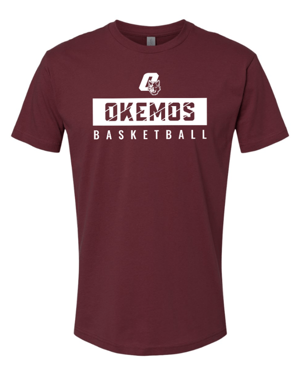 Custom Apparel - Screen Printing - Okemos Boys Basketball 24 - 25 - Unisex T-Shirt (Maroon / Black) - Okemos Boys Basketball 24 - 25 - 16826