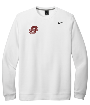 Custom Printed Apparel | Okemos Boys Tennis 2025 - Adult Nike Crewneck Sweatshirt (Dark Grey / White) - Okemos Boys Tennis 2025 - 18230