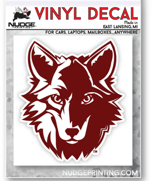 Custom Apparel - Screen Printing - Okemos Car Decal - (Wolf Head) - Fabricated Customs