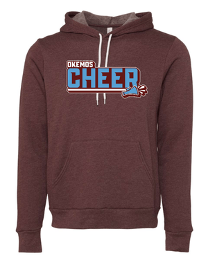 Custom Apparel - Screen Printing - Okemos Cheer Winter 2024 - Adult Fleece Hoodie (Black, Maroon) PERSONALIZATION OPTIONAL - Okemos Cheer - Winter 2024 - 17030