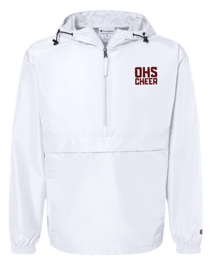 Custom Apparel - Screen Printing - Okemos Cheer Winter 2024 - Adult Hooded Packable Quarter Zip Jacket - Okemos Cheer - Winter 2024 - 17030