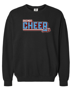 Custom Apparel - Screen Printing - Okemos Cheer Winter 2024 - Adult Lightweight Fleece Crewneck Sweatshirt (PERSONALIZATION OPTIONAL) - Okemos Cheer - Winter 2024 - 17030