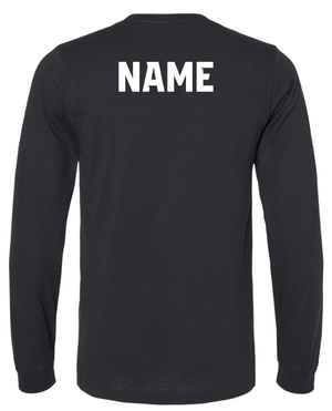 Custom Apparel - Screen Printing - Okemos Cheer Winter 2024 - Adult Long Sleeve T-Shirt (Black, Blue) PERSONALIZATION OPTIONAL - Okemos Cheer - Winter 2024 - 17030