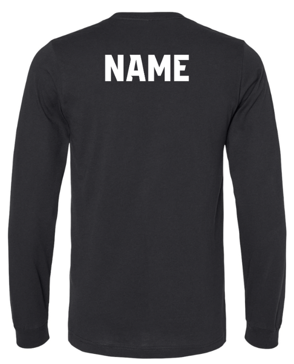 Custom Apparel - Screen Printing - Okemos Cheer Winter 2024 - Adult Long Sleeve T-Shirt (Black, Blue) PERSONALIZATION OPTIONAL - Okemos Cheer - Winter 2024 - 17030