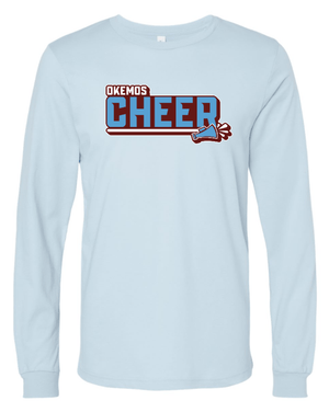 Custom Apparel - Screen Printing - Okemos Cheer Winter 2024 - Adult Long Sleeve T-Shirt (Black, Blue) PERSONALIZATION OPTIONAL - Okemos Cheer - Winter 2024 - 17030