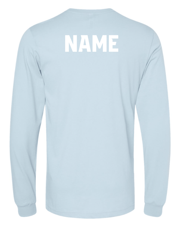 Custom Apparel - Screen Printing - Okemos Cheer Winter 2024 - Adult Long Sleeve T-Shirt (Black, Blue) PERSONALIZATION OPTIONAL - Okemos Cheer - Winter 2024 - 17030