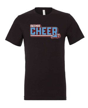 Custom Apparel - Screen Printing - Okemos Cheer Winter 2024 - Adult Unisex T-Shirt Black/Blue (PERSONALIZATION OPTIONAL) - Okemos Cheer - Winter 2024 - 17030