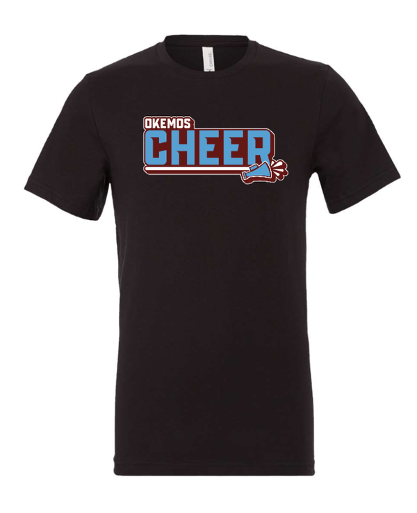 Custom Apparel - Screen Printing - Okemos Cheer Winter 2024 - Adult Unisex T-Shirt Black/Blue (PERSONALIZATION OPTIONAL) - Okemos Cheer - Winter 2024 - 17030