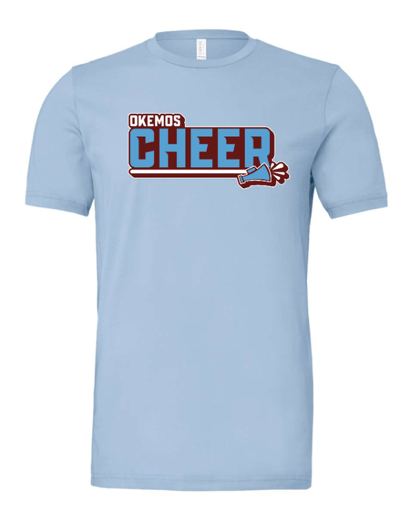 Custom Apparel - Screen Printing - Okemos Cheer Winter 2024 - Adult Unisex T-Shirt Black/Blue (PERSONALIZATION OPTIONAL) - Okemos Cheer - Winter 2024 - 17030