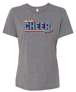 Custom Apparel - Screen Printing - Okemos Cheer Winter 2024 - Women's Relaxed Fit Triblend T-Shirt (PERSONALIZATION OPTIONAL) - Okemos Cheer - Winter 2024 - 17030