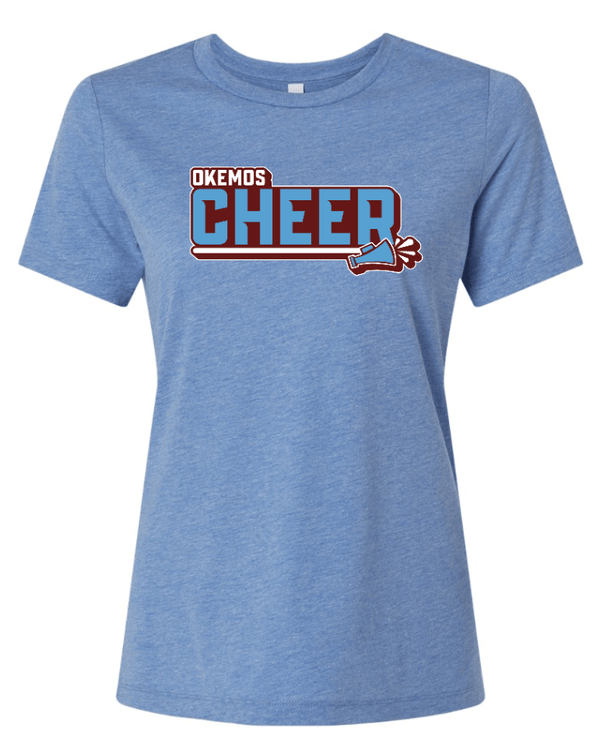 Custom Apparel - Screen Printing - Okemos Cheer Winter 2024 - Women's Relaxed Fit Triblend T-Shirt (PERSONALIZATION OPTIONAL) - Okemos Cheer - Winter 2024 - 17030